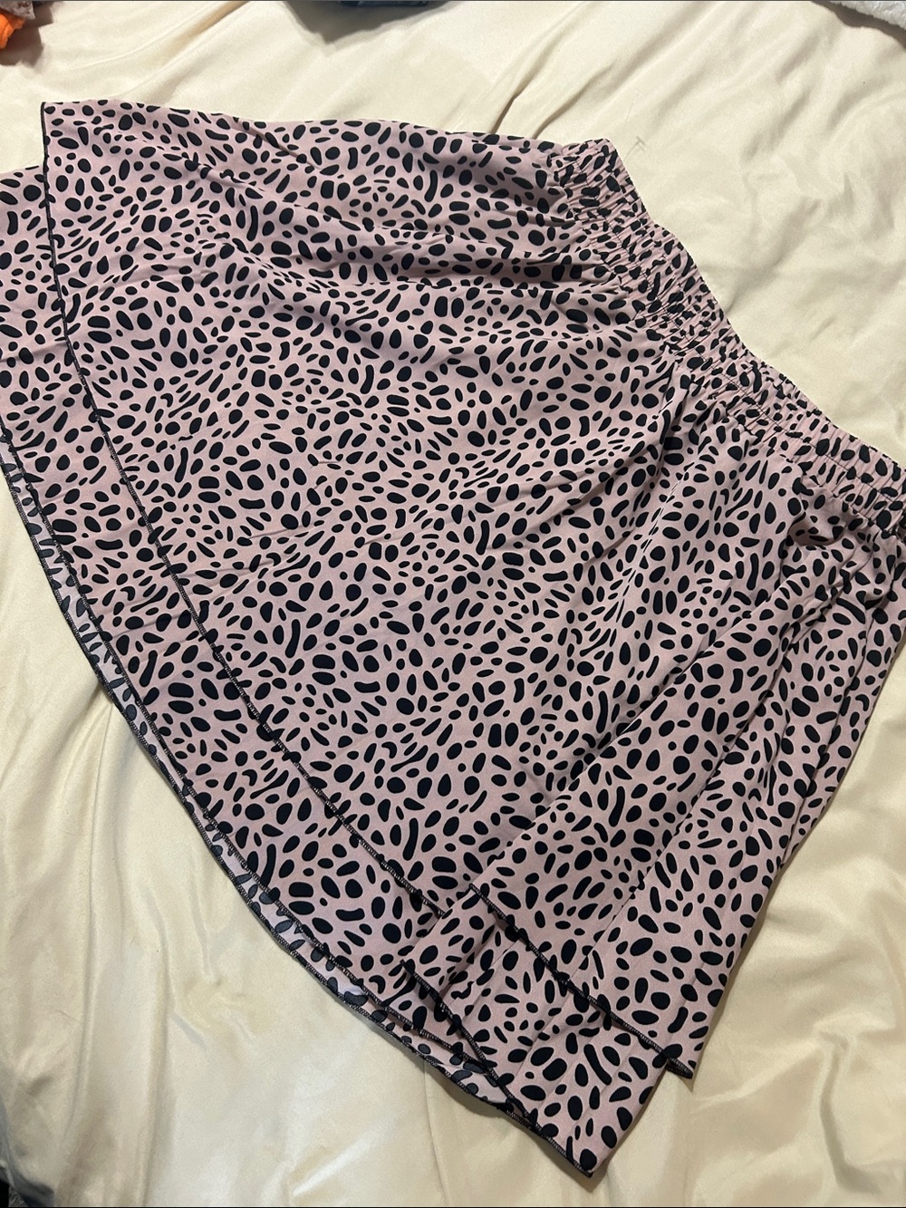 Unk Pink & Black Leopard-Print Skater Skirt